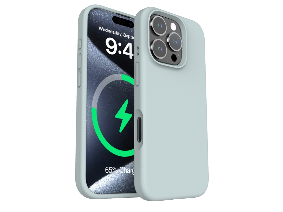 (ciano, Iphone 15 Pro Max) Capa Magnética De Silicone Líquido Para Iphone, Cor Sólida E Simples.