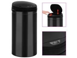 Vidaxl Caixote Do Lixo Com Sensor Automático 50 L Aço Carbono Preto