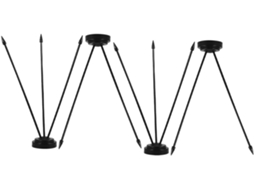 Inoomp Suporte para Mastro de Bandeira Pequeno, em Plástico Preto, com 4 Peças, Base Estável, Design Compacto e Fácil CHABERLU