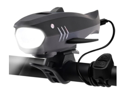 Buzina De Bicicleta Com Luz, Campainha Elétrica De 120db E Farol Recarregável De 400lm, À Prova D'água Ipx4 (preta)