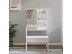 Vidaxl Conjunto Toucador C/ Leds Madeira Processada Branco