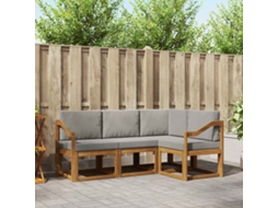 Vidaxl Conjunto De Sofás Para Exterior 4 Unid. Cinza Natural E Claro