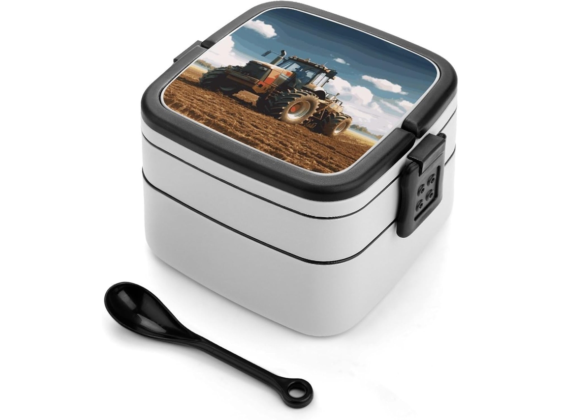 Lancheira Bento Trator Fazenda Fantasia, Grande Capacidade, Dupla Camada, Empilhável, À Prova De Vazamentos, Para