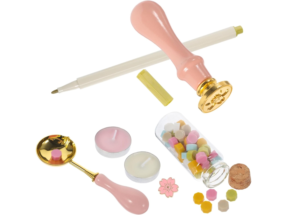 Conjunto De Lacre De Cera Com Carimbo Para Convites - Cera Colorida