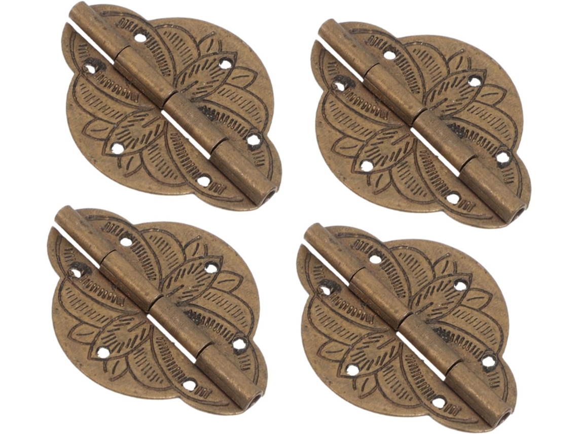 Nuobesty 4 Dobradiças De Latão Antigo Para Caixa Joias 42x31mm E Vitrine