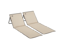 Conjunto 2 Esteiras de Praia Dobráveis 142x51x40 Cm Bege S/MARCA