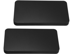 Caixa Retangular De Metal Preto Para 2 Moedas Com Tampa.