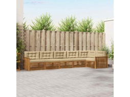Vidaxl Conjunto De Sofás Para Exterior 6 Unid. Natural E Bege