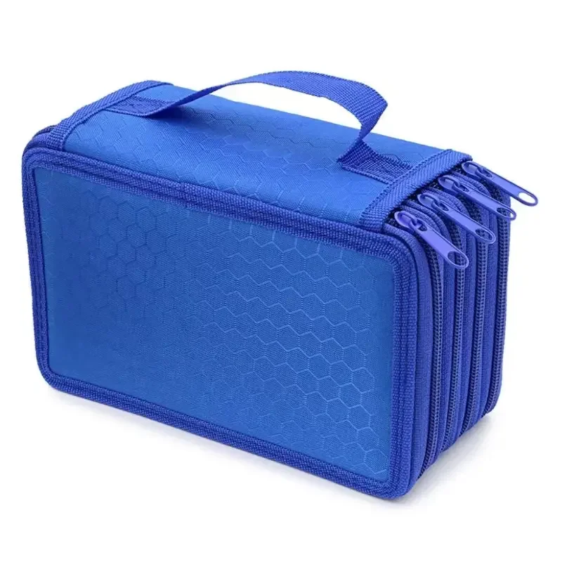 (azul) Estojo Multifuncional De Quatro Camadas, Com 72 Compartimentos, Grande Capacidade E Ideal Para Atividades Artísticas.