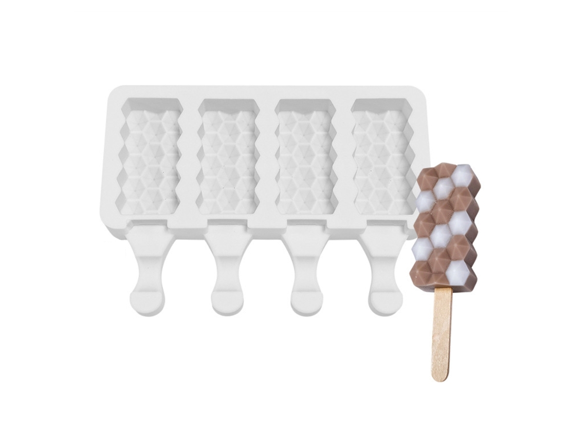 Moldes de Silicone para Sorvete, 4 Células, Moldes de Palito de Gelo Diy para Sobremesas Congeladas