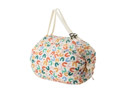Sacola de Compras Reutilizável e Dobrável para Camping, Viagens e Supermercados, com Letras Coloridas. GOKOCO
