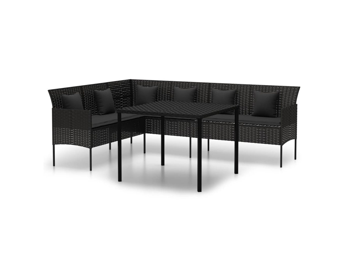 Garden Dining Set, Garden Dining Sets Vidaxl Preto Rattan / Vime (n/a)