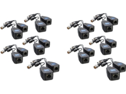 10 Pares de Transceptores Coaxiais Bnc para Cftv com Balun de Potência de Vídeo SFUSHOS
