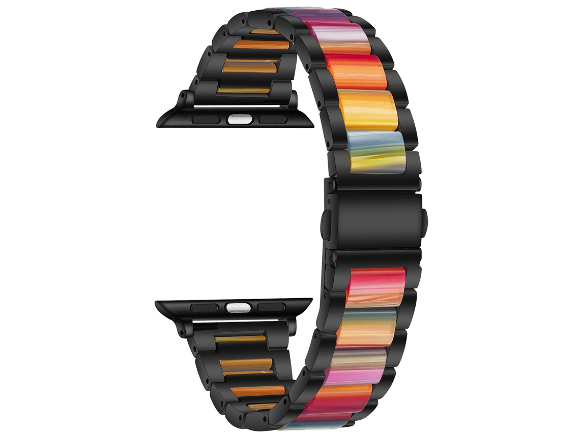 Pulseira compatível com Apple Watch, Huawei GT6, Xiaomi Band 10 Pro, Redmi, iWatch, em metal e resina, Nas Cores
