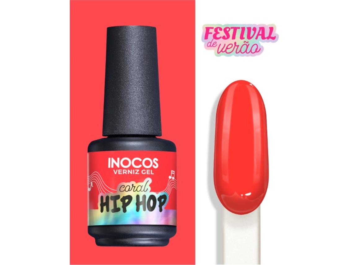 VERNIZ GEL FESTIVAL VERÃO CORAL HIP HOP 15ML  INOCOS
