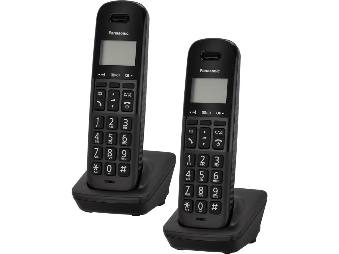 Telefone Fixo PANASONIC Dect Duo Básico Preto (Outlet Grade A)