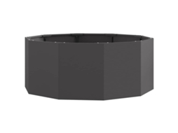Conjunto 1 Vaso De Jardim Vidaxl Preto Aço (90 X 90 X 35 Cm)