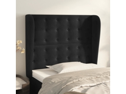 Vidaxl Cabeceira De Cama C/ Abas Veludo 103x23x118/128 Cm Preto