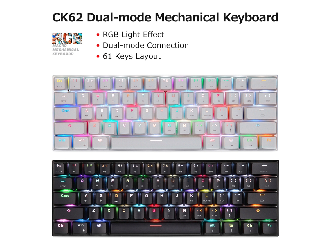 Teclado Mecânico Gamer LAXISCREED Branco