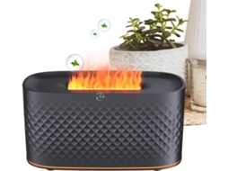 Difusor De Aromaterapia Com 7 Leds Coloridos, Recarregável Via Usb, Efeito Chama