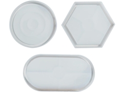 Conjunto de 3 Moldes de Silicone Redondos, Ovais e Hexagonais para Fazer Frutas. SFUSHOS
