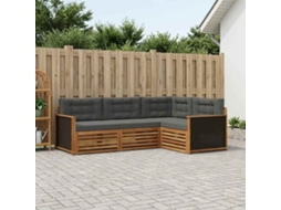 Vidaxl Conjunto De Sofás Para Exterior 4 Unid. Natural E Antracite