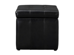 Puff Serafino VENTE-UNIQUE.PT (Preto - Pele sintética - 49x49x48 cm)