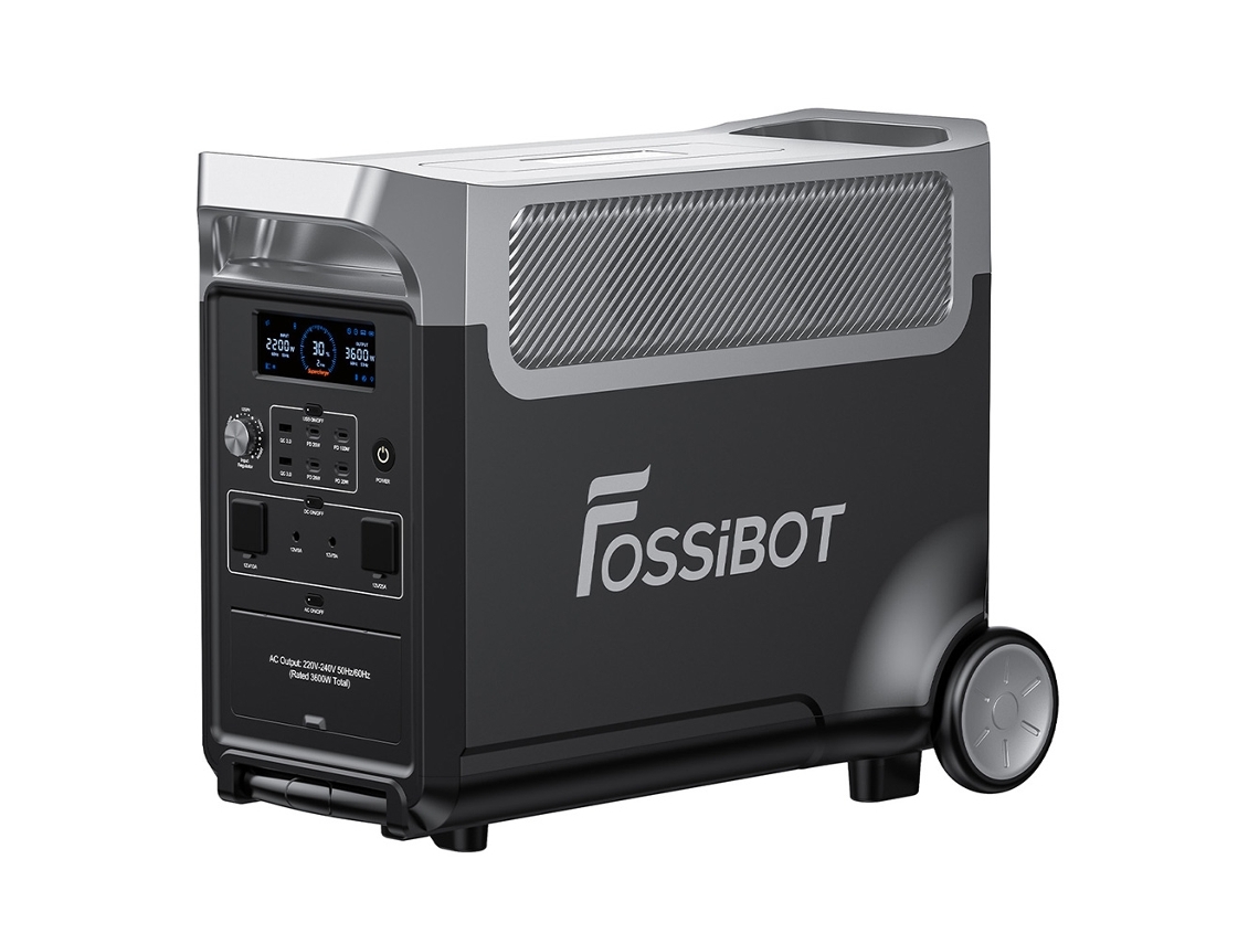 Powerstation Portátil FOSSIBOT F3600 Pro 3840Wh Lifepo4 Bateria Max 11520Wh Expansão 2000W Max Carga Solar Controlo App (Outlet Caixa Aberta)