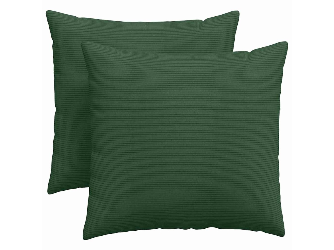 Travesseiro de Sofá 2 Pcs HARLANV1 em Tecido ou Verde Escuro (45x45cm)