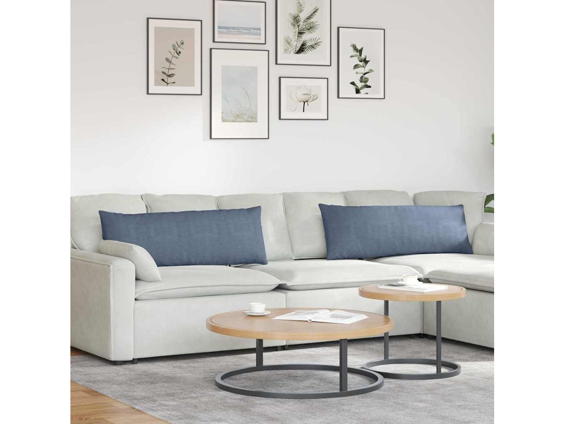 Vidaxl Travesseiros De Sofá 2 Pcs Azul 120 X 40 Cm