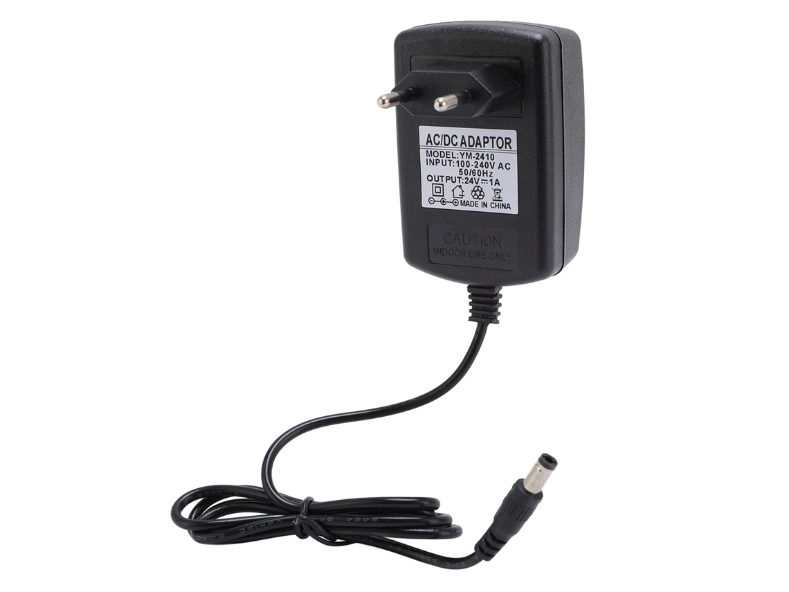 Adaptador de Corriente para Altavoz Con Enchufe Europeo, 5,5 Mm X 2,5 Mm, Cable de 93 Cm, 24 V 1 A, Con Protecciones.
