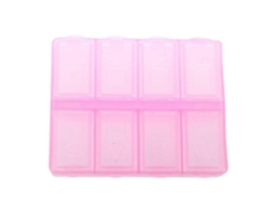 Caixa De Comprimidos Retangular De Plástico Com 8 Compartimentos, Rosa. Nostalgia88