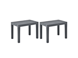 Vidaxl Bancos De Jardim 2 Pcs Plástico Antracite