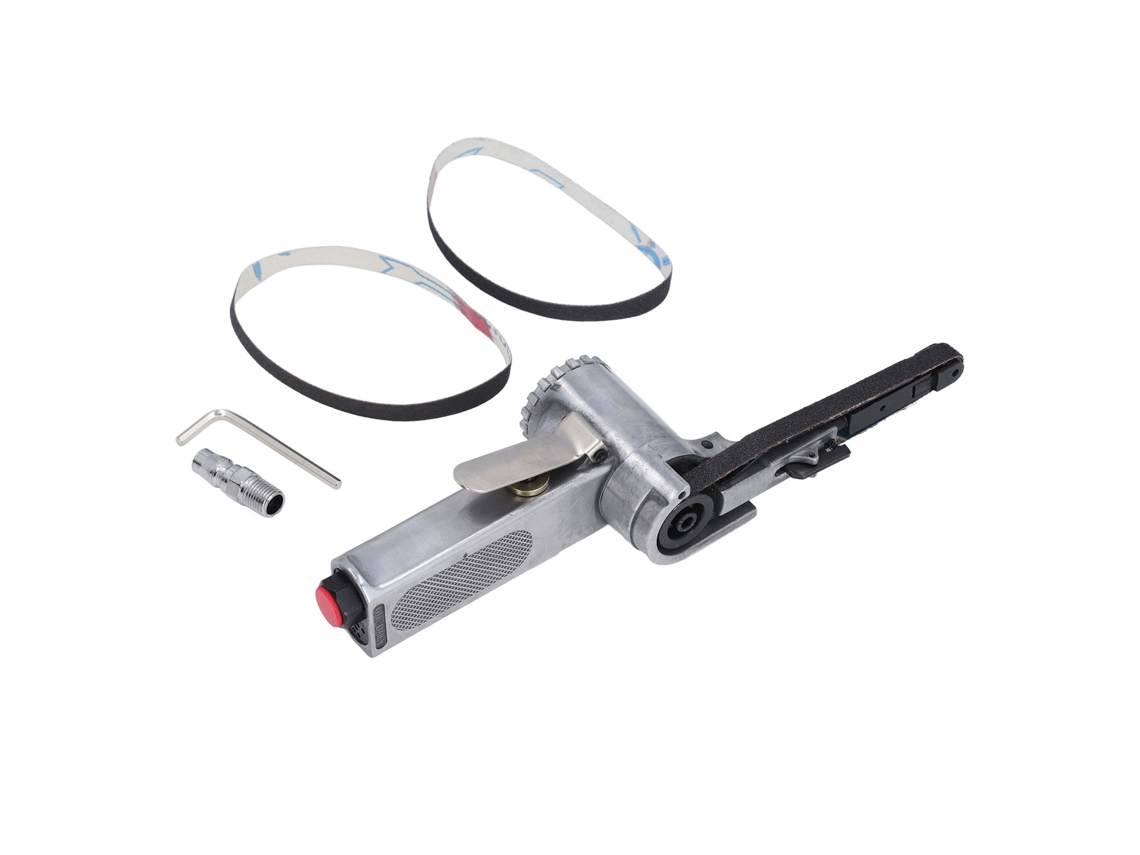 Lixadeira De Correia Neumática 1/4 Polegada Entrada Ferramenta Para Trabalho De Metal Polido Kit Misturador 10mm