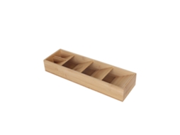 Relaxdays Organizador De Talheres, 5 Compartimentos, Poupa Espaço, 6×40×12 Cm (a×l×p), Para Gaveta, Bambu Natural