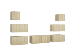 Tv Cabinet Set, Tv Cabinet Sets Vidaxl Marrom Madeira Processada (n/a)