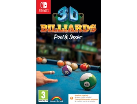 Pré-venda Jogo Nintendo Switch 3D Billiard Pool & Snooker (Código de Descarga na Caixa)