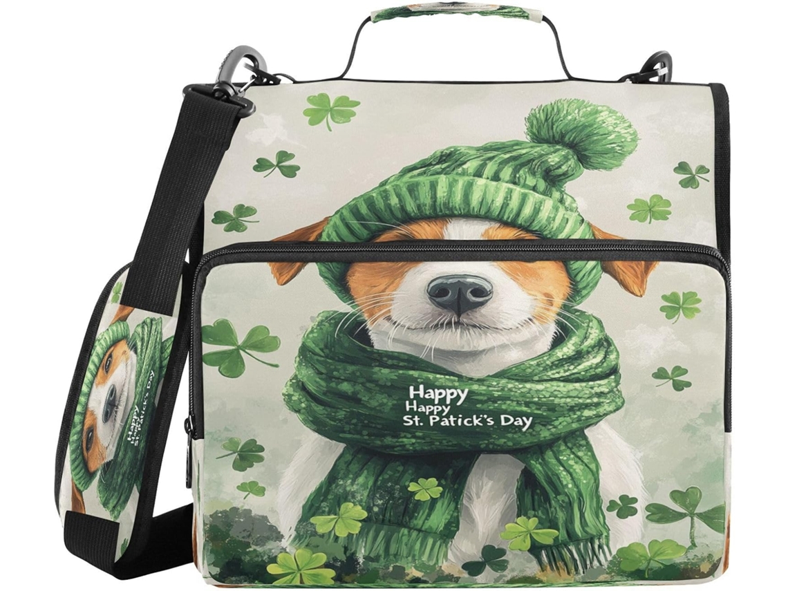 Dog St Organizador De Fichário 3 Argolas 1, 5 Polegadas Com Alça, Bolsa De Armazenamento Portátil Casa E Escritório