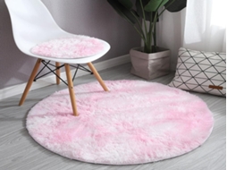 Lurelia Tapete Redondo Infantil Antiderrapante Macio Fofo Rosa Claro 40x40 Cm Sala Quarto R778