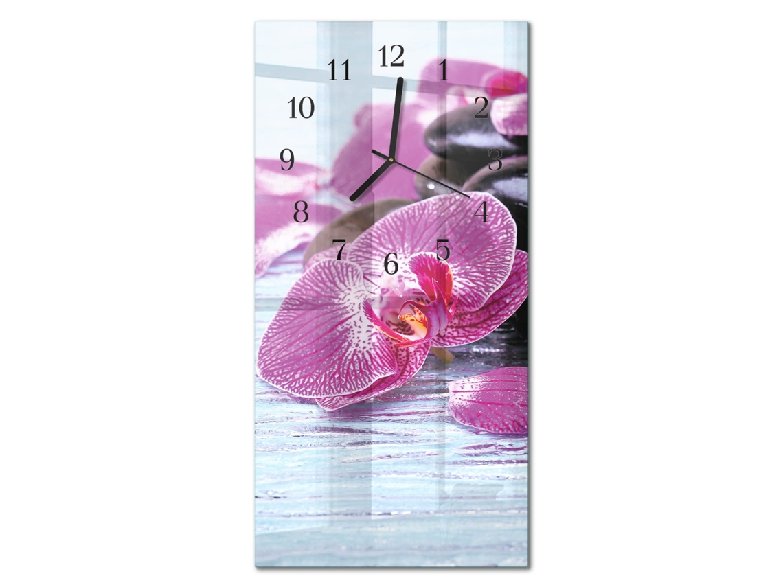 Relógio De Parede De Vidro Multicolor Espelharte (30x60 Cm)