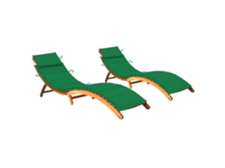Sun Lounger, Sun Loungers Vidaxl Verde Madeira De Acácia (n/a)