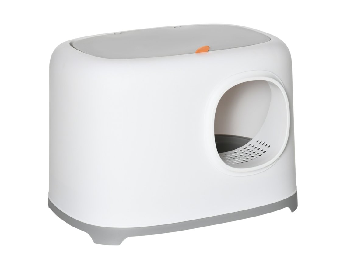 Banheiro Fechado com Tampa e Pá, Caixa de Areia para Gato, Plástico , 55l X 40w X 39h Cm, Branco Ge (pp)