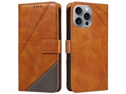Capa Em Couro Pu À Prova De Choque Para Iphone 16 Pro Max - Castanho