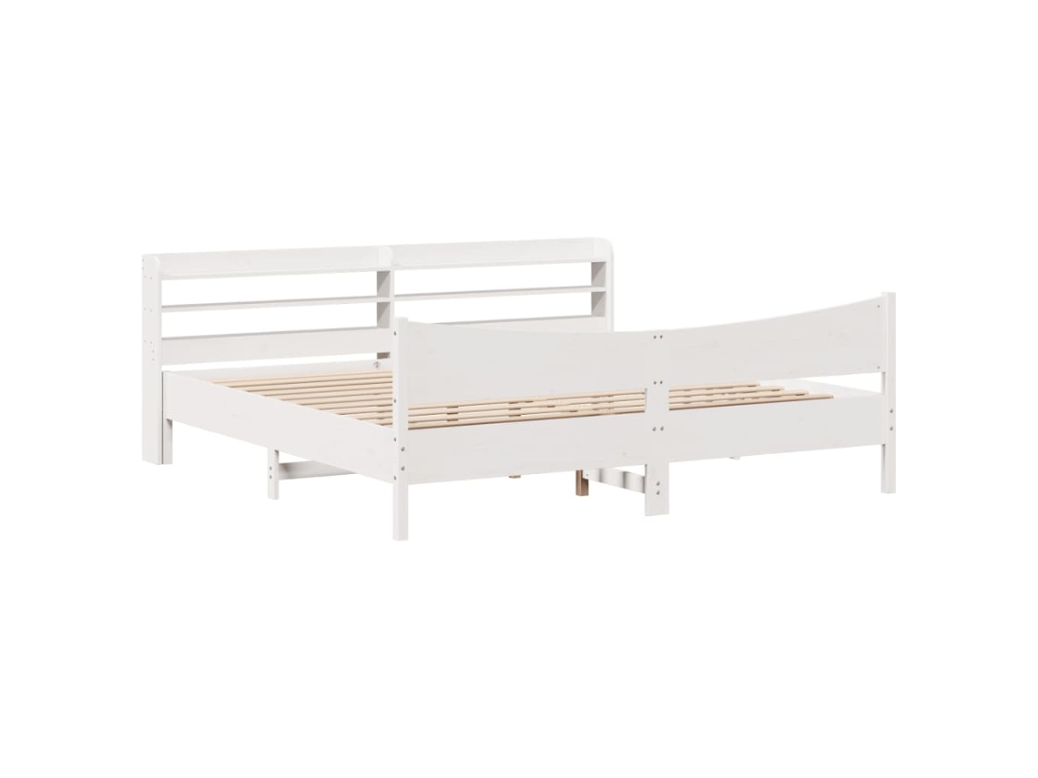 Bed Frame, Bed Frames Vidaxl Branco Madeira De Pinho (180 X 200 Cm)