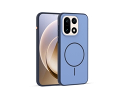 Capa Para Celular Dois Em Um Com Cores Contrastantes Para A Pelemagnético - Azul Botão Metálico Independente - Honor Magic 8