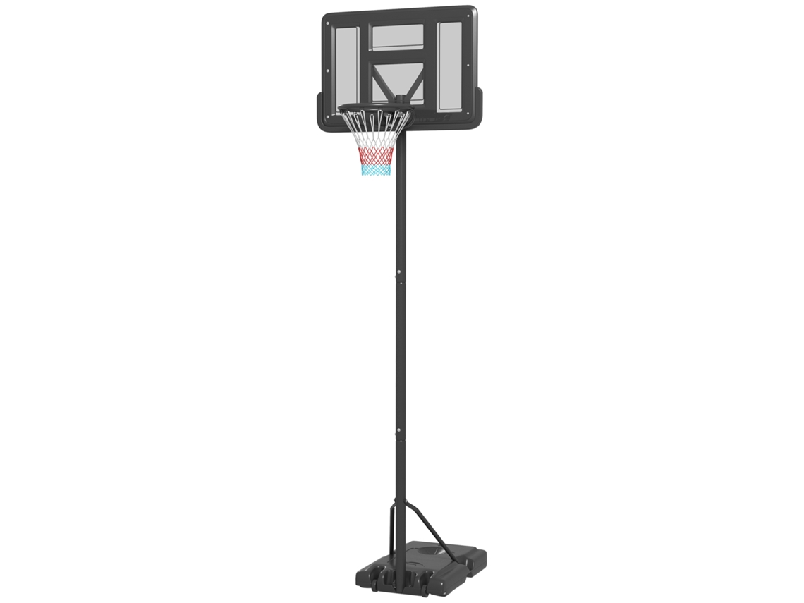 Cesta de Basquete 2 em 1 Ajustável (230 305 Cm, Base com Rodas, Preta)
