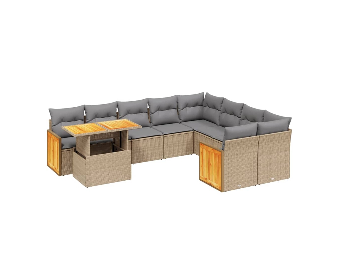 Garden Sofa Set, Garden Sofa Sets Vidaxl Bege Rattan / Vime (n/a)