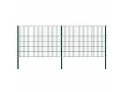 Vidaxl Painel De Vedação Com Postes De Ferro 349x120 Cm Verde