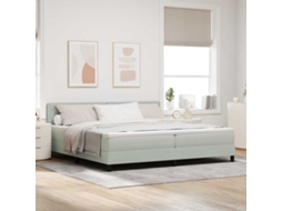 Vidaxl Cama Box Com Colchão Cinzento-claro 200 X 200 Cm Veludo