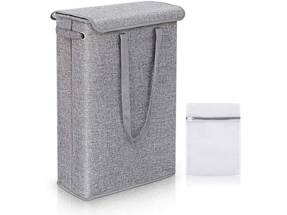 Cesto De Roupa Dobrável, Cesto De Lixo Dobrável Com Tampa, Cestos De Armazenamento De Roupa, Cinza
